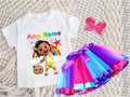 CoComelon Girl Nina Tutu Set Girls Personalized Custom Hot Pink Blue Purple Ribbon Tutu Outfit Dress Theme Cake Smash Party