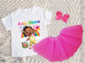CoComelon Girl Nina Tutu Set Girls Personalized Custom Hot Pink 3 Layer Tutu Outfit Dress Theme Cake Smash Party