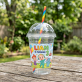 (Pack of 6) Cocomelon Custom Personalized Birthday Party 16 oz Cups with Dome Lids & Straws