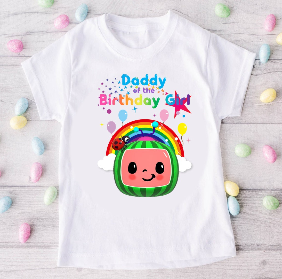 CoComelon Girl Bella Personalized Custom White Family T-Shirt or Onesie Pack Theme Cake Smash Birthday Party