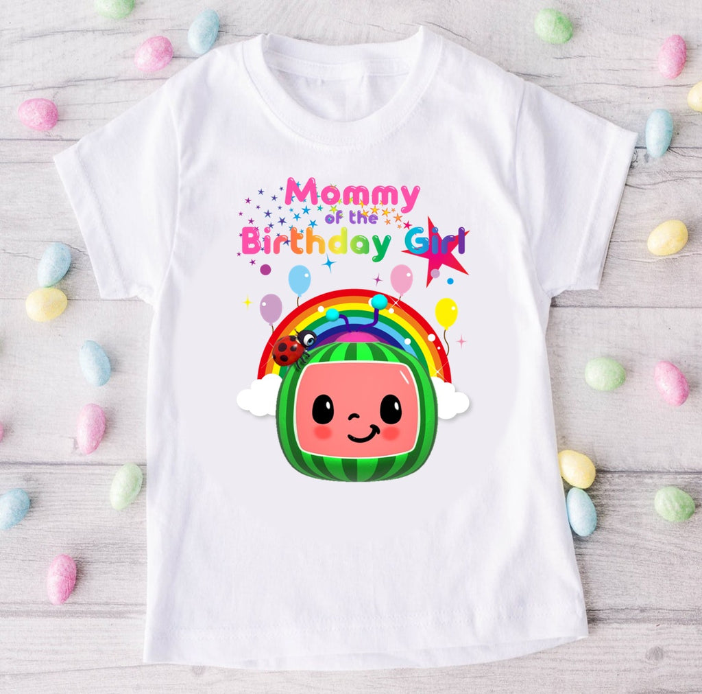 CoComelon Girl Bella Personalized Custom White Family T-Shirt or Onesie Pack Theme Cake Smash Birthday Party
