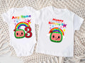 CoComelon Boys TV Melon Personalized Custom White Family T-Shirt or Onesie Pack Theme Cake Smash Birthday Party