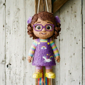 Premium Handmade 30-Inch CoComelon Bella Character Pull-String Piñata Table Decor Party Centerpiece