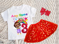 CoComelon Girl Bella Tutu Set Girls Personalized Custom Red Gold Polka Dots Tutu Outfit Dress Theme Cake Smash Birthday Party