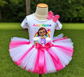 CoComelon Girl Bella Tutu Set Girls Personalized Custom Hot Pink White Pink Tutu Outfit Dress Theme Cake Smash Party