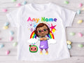 CoComelon Girl Bella Personalized Custom White T-Shirt or Onesie Theme Cake Smash Party