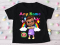 CoComelon Girl Bella Personalized Custom Black T-Shirt or Onesie Theme Cake Smash Party