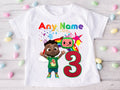 CoComelon Boy Cody Personalized Custom White T-Shirt or Onesie Theme Cake Smash Birthday Party