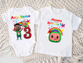CoComelon Boy Cody Personalized Custom White Family T-Shirt or Onesie Pack Theme Cake Smash Birthday Party