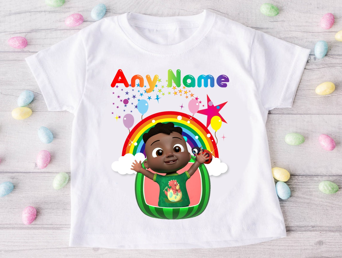 CoComelon Boy Cody Personalized Custom White T-Shirt or Onesie Theme Cake Smash Party