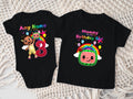 CoComelon Girl Nina Personalized Custom Black Family T-Shirt or Onesie Pack Theme Cake Smash Party