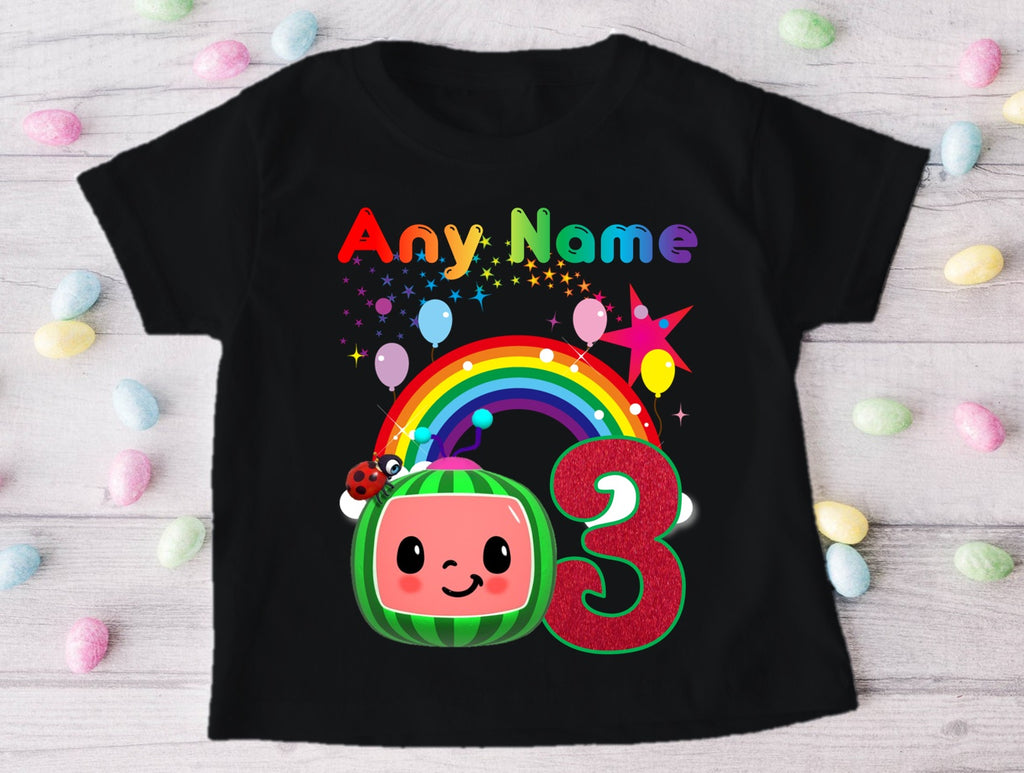 CoComelon Boys TV Melon Personalized Custom Black Family T-Shirt or Onesie Pack Theme Cake Smash Birthday Party