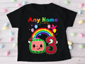 CoComelon Boys TV Melon Personalized Custom Black T-Shirt or Onesie Theme Cake Smash Birthday Party