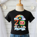 CoComelon TV Boys Personalized Custom Black T-Shirt or Onesie Theme Cake Smash Birthday Party