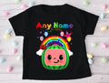 CoComelon Boys TV Melon Personalized Custom Black T-Shirt or Onesie Theme Cake Smash Party