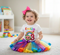 CoComelon Girls TV Melon Tutu Set Girls Personalized Custom Rainbow Ribbon Tutu Outfit Dress Theme Cake Smash Birthday Party