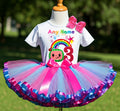 CoComelon Girls TV Melon Tutu Set Girls Personalized Custom Hot Pink Blue Purple Ribbon Sewn Trim Tutu Outfit Dress Theme Cake Smash Birthday Party