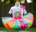 CoComelon Girls TV Melon Tutu Set Girls Personalized Custom Rainbow Ribbon Sewn Trim Tutu Outfit Dress Theme Cake Smash Birthday Party