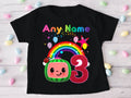 CoComelon Girls TV Melon Personalized Custom Black T-Shirt or Onesie Theme Cake Smash Birthday Party