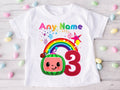 CoComelon Girls TV Melon Personalized Custom White T-Shirt or Onesie Theme Cake Smash Birthday Party