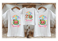 CoComelon TV Girls Personalized Custom White Family T-Shirt or Onesie Pack Theme Cake Smash Birthday Party