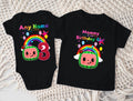 CoComelon Girls TV Melon Personalized Custom Black Family T-Shirt or Onesie Pack Theme Cake Smash Birthday Party