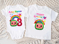 CoComelon Girls TV Melon Personalized Custom White Family T-Shirt or Onesie Pack Theme Cake Smash Birthday Party