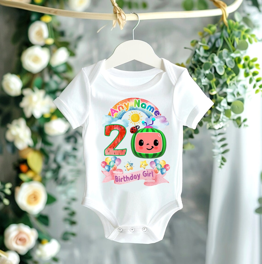 CoComelon TV Tutu Set Girls Personalized Custom Green White Polka Dots Tutu Outfit Dress Theme Cake Smash Birthday Party
