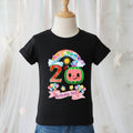 CoComelon TV Girls Personalized Custom Black T-Shirt or Onesie Theme Cake Smash Birthday Party