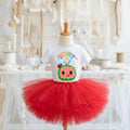 CoComelon TV Tutu Set Girls Personalized Custom Red Tutu Outfit Dress Theme Cake Smash Party