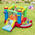 Play Bounce House Costway Jumping Playhouse with Ball Pit Basketball Hoop
