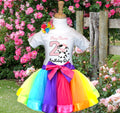 Cute little Cow Farm Barn Animal Tutu Set Girls Personalized Custom Rainbow Ribbon Tutu Outfit Dress Theme Cake Smash Birthday Party