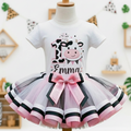 Cute Farm Barn Animal Cow Tutu Set Girls Personalized Custom Tutu Outfit Dress Theme Cake Smash Birthday Party