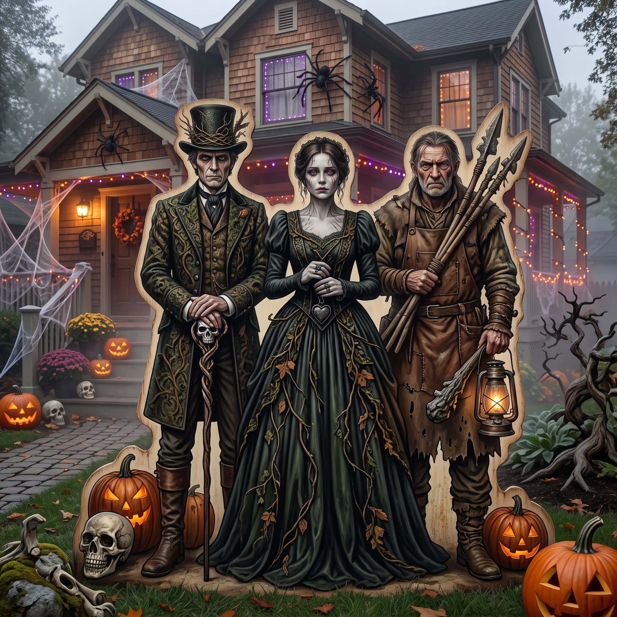Life Size Cursed Forest Characters Premium Freestanding Halloween Cutouts Yard Sign Decor Party Prop