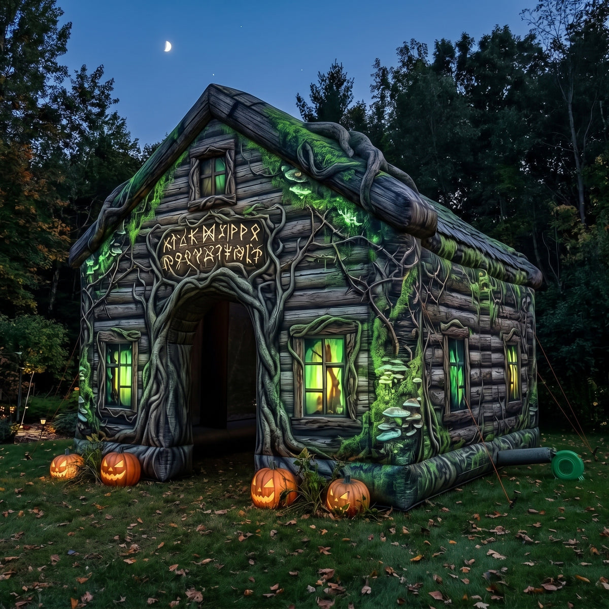 Enchanted / Cursed Forest Theme Premium 10' x 10' Halloween Haunted House Inflatable Blow Up Walk-Through Archway Experience Decor Prop