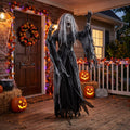6' Animated Cursed Graveyard / Mausoleum Screaming Banshee Figure Music Lights Motion Sensor Halloween Home Decor Accent Yard Prop