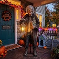 6' Animated Cursed Graveyard / Mausoleum The Crypt Keeper Figure Music Lights Motion Sensor Halloween Home Decor Accent Yard Prop