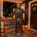 6' Animated Cursed Graveyard / Mausoleum Risen Zombie Figure Music Lights Motion Sensor Halloween Home Decor Accent Yard Prop