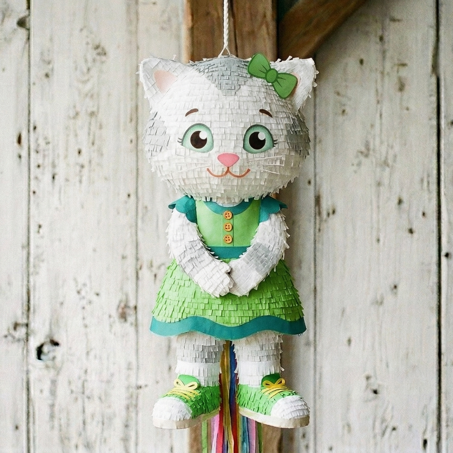 Premium Handmade 30-Inch Daniel Tiger Caterina Character Pull-String Piñata Table Decor Party Centerpiece