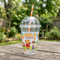 (Pack of 6) Daniel Tiger Custom Personalized Birthday Party 16 oz Cups with Dome Lids & Straws