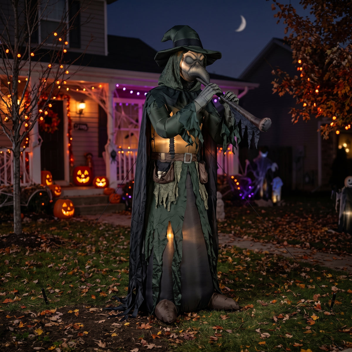 6' Dark Twisted Fairy Tales The Pied Piper of Plague Yard Halloween Inflatable Blow Up Decor Prop