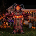 6' Demonic Cult Compound Horned Demon Yard Halloween Inflatable Blow Up Decor Prop