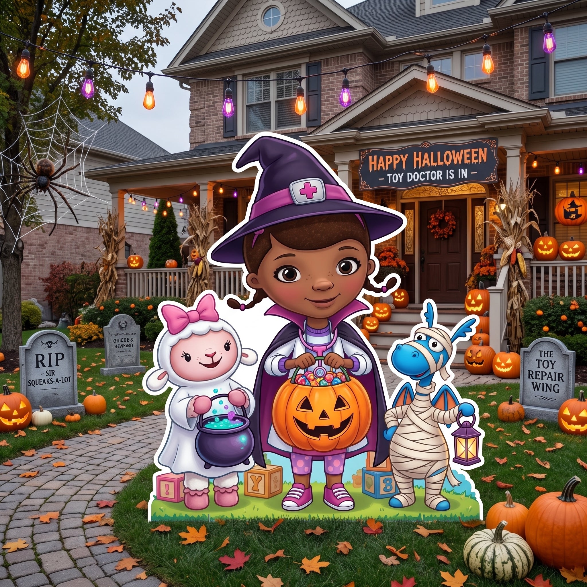 Life Size Doc McStuffins Halloween Character Premium Freestanding Cutouts Yard Sign Decor Party Prop