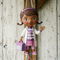 Premium Handmade 30-Inch Doc McStuffins Character Pull-String Piñata Table Decor Party Centerpiece