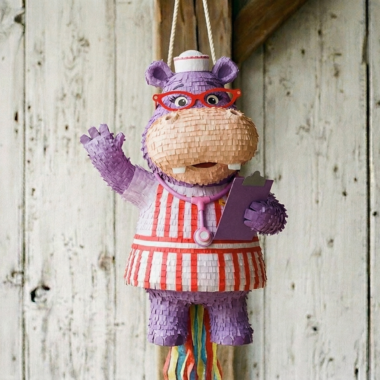 Premium Handmade 30-Inch Doc McStuffins Halley Character Pull-String Piñata Table Decor Party Centerpiece