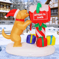 5-Foot Giant Outdoor Dog Mailing Letter to Santa Inflatable with LED Illumination Christmas Blow Up Yard Decor
