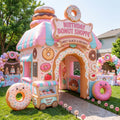 Donut Shoppe Theme Premium 10' x 10' Birthday House Inflatable Blow Up Walk-Through Archway Experience Decor Prop