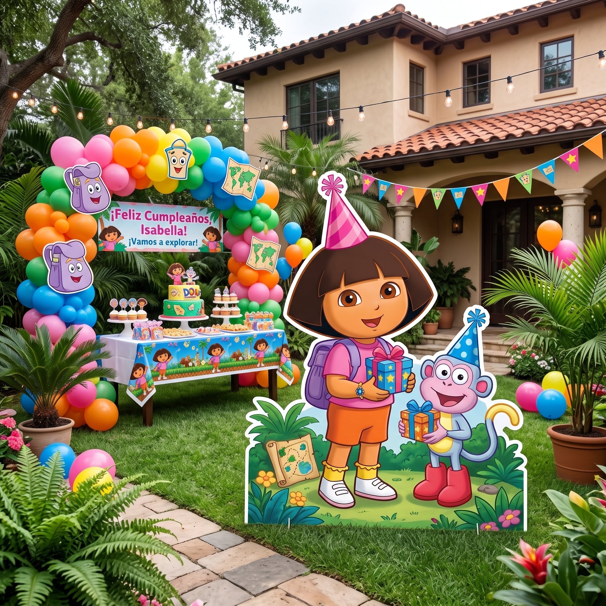 Life Size Dora the Explorer Character Premium Freestanding Cutouts Yard Sign Decor Party Prop