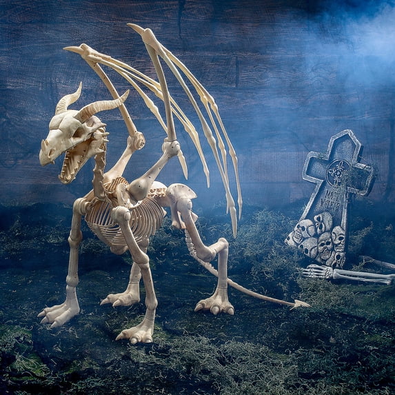 4' Skeleton Dragon Halloween Home Decor Accent Yard Tabletop Prop