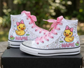 Custom Cute Yellow Ducky High-Top Sneakers Shoes Personalized with Name, Ribbon Laces & Rhinestones Birthday Parties Everyday Gift